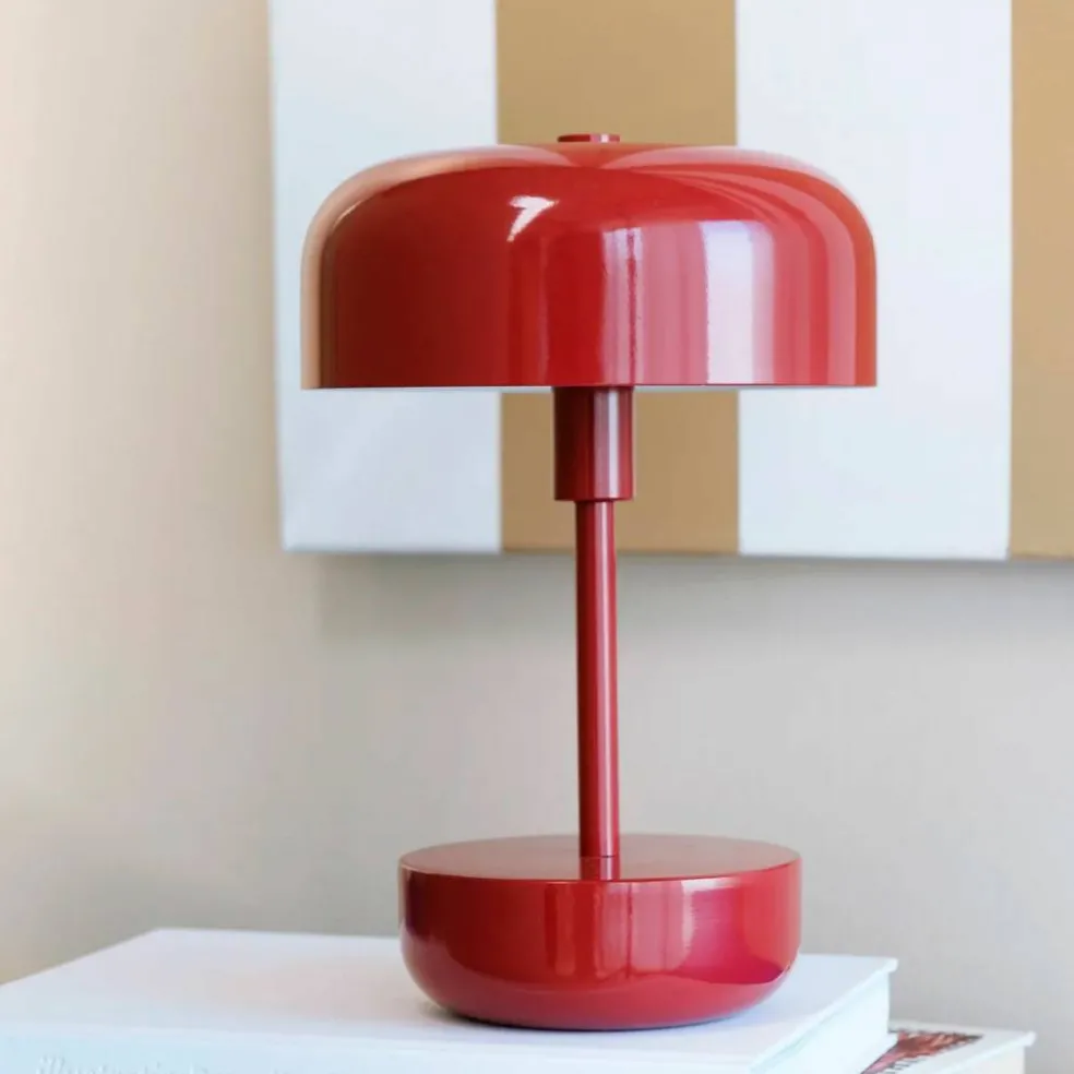 Haipot portabel LED-bordslampa, mörkröd