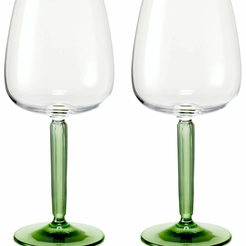 Hammershøi rödvinsglas, Ø 9,5 cm, 2 st, grön