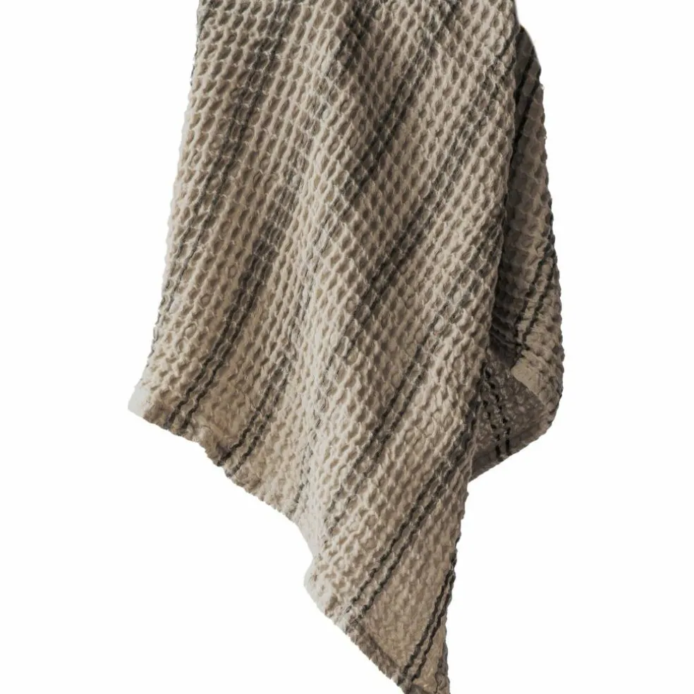 Handduk 70x50 cm, taupe stripe