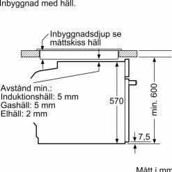 HB579GBR3 iQ500 Inbyggnadsugn, 60 x 60 cm, rostfritt stål