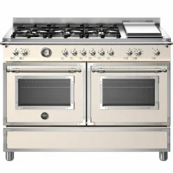 HER126G2EAVT Heritage gasspis med dubbelugn, 120 cm, cremevit