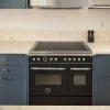 HER95I2EAVT2 Heritage induktionsspis 90 cm med 5 zoner och 2 ugnar, elfenbensvit
