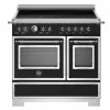 HER95I2ENET2 Heritage induktionsspis 90 cm med 5 zoner och 2 ugnar, mattsvart