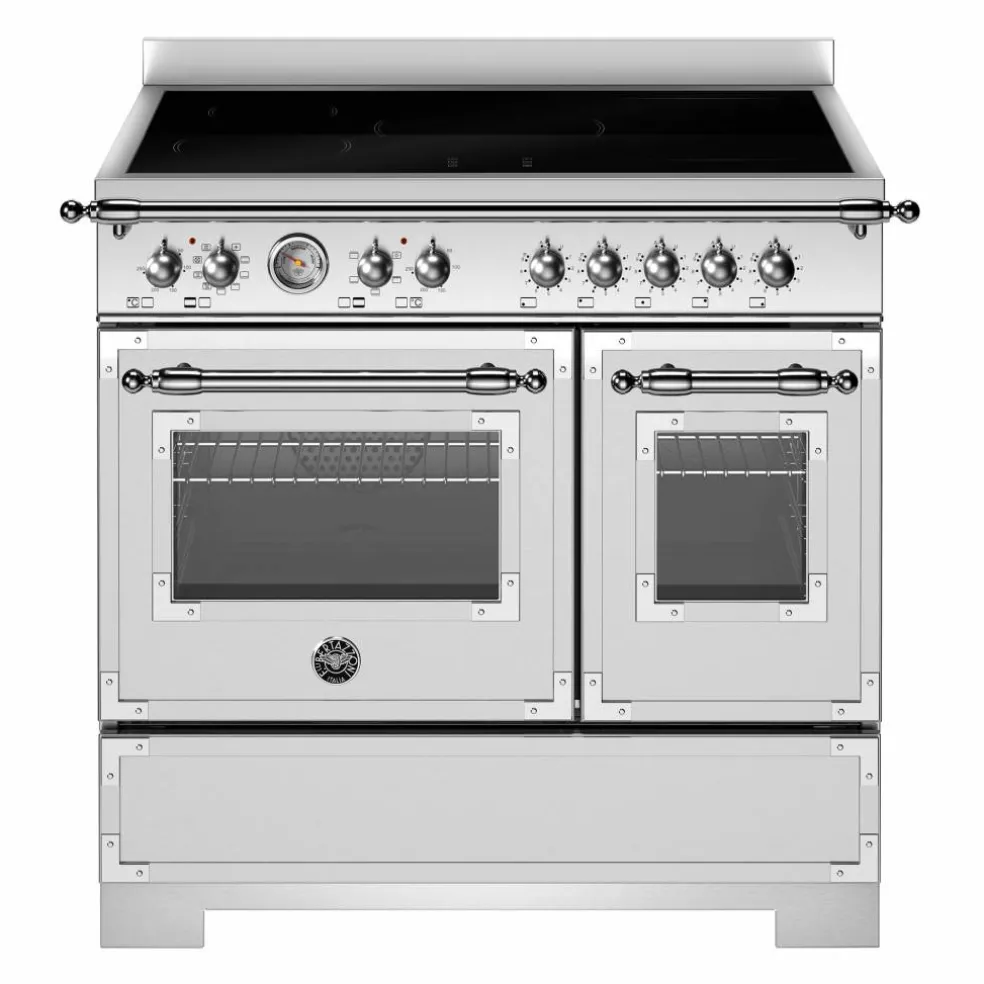HER95I2EXC2 Heritage induktionsspis utan dekorram 90 cm med 5 zoner och 2 ugnar, rostfritt stål