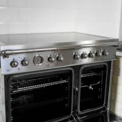 HER95I2EXC2 Heritage induktionsspis utan dekorram 90 cm med 5 zoner och 2 ugnar, rostfritt stål