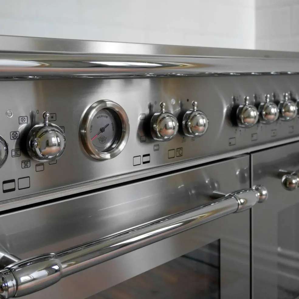 HER95I2EXC2 Heritage induktionsspis utan dekorram 90 cm med 5 zoner och 2 ugnar, rostfritt stål
