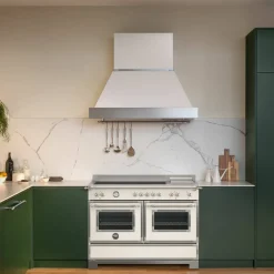 HER125I2EXT2 Heritage induktionsspis 120 cm med 5 zoner, elektriskt stekbord och 2 ugnar, rostfritt stål