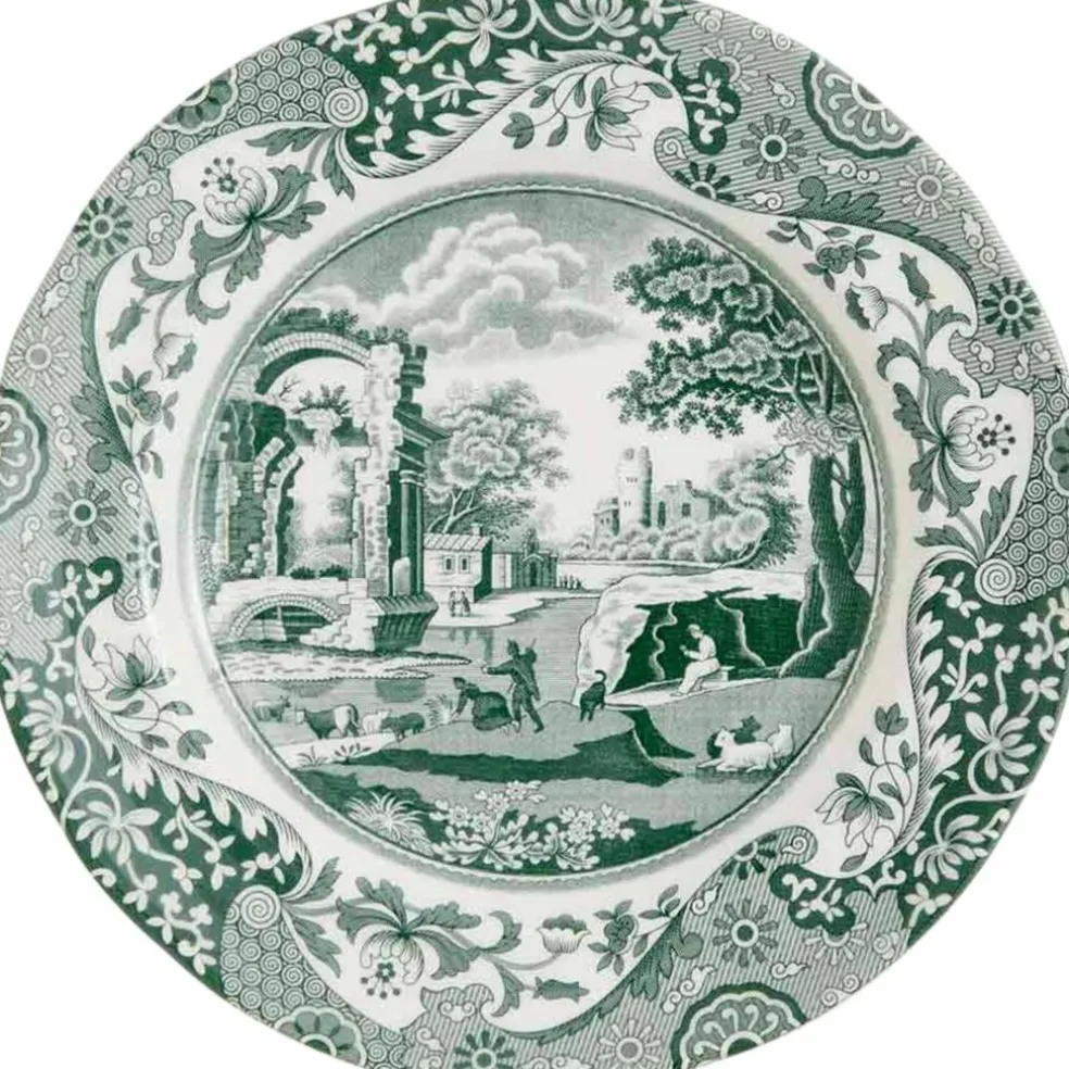 Heritage Green Italian assiett 15 cm, grön/vit