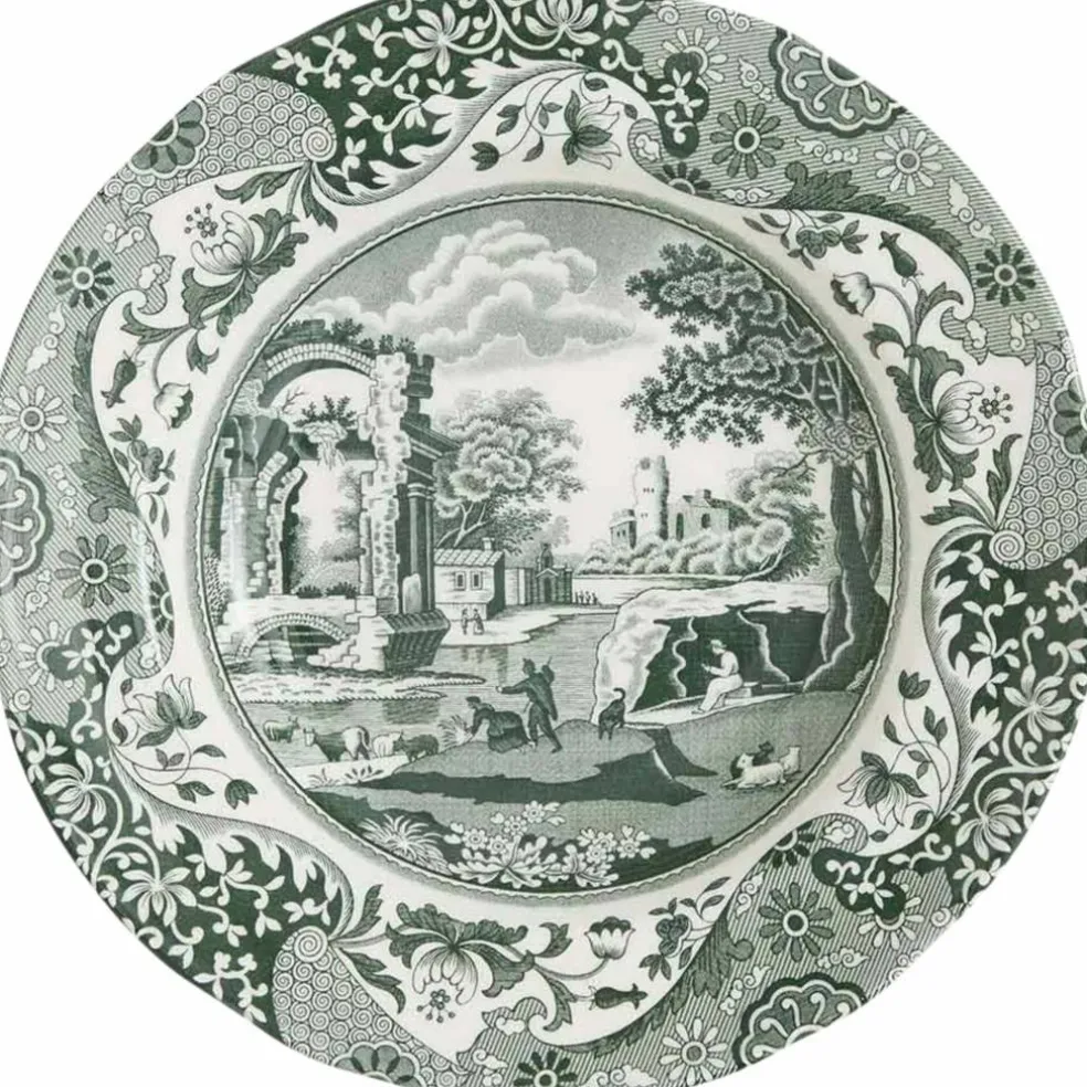 Heritage Green Italian djup tallrik 23 cm, grön/vit