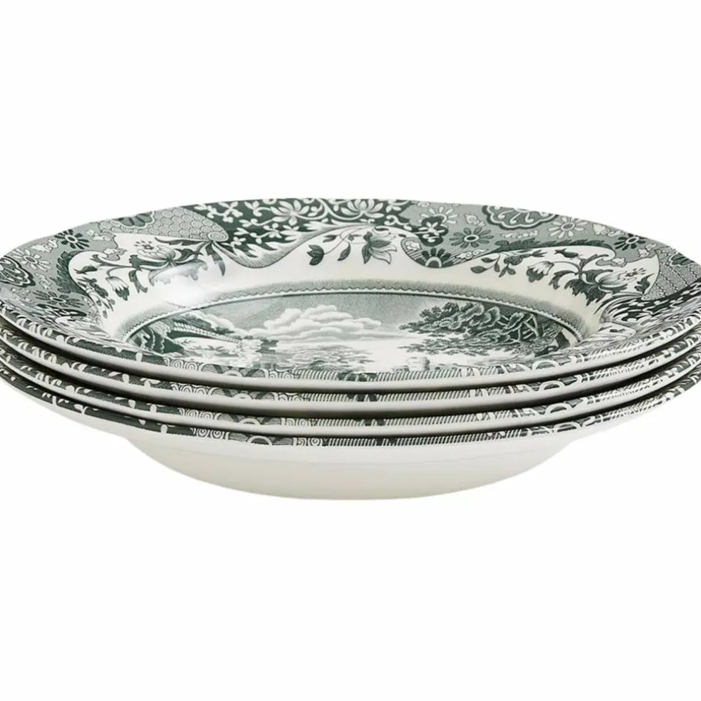 Heritage Green Italian djup tallrik 23 cm, grön/vit