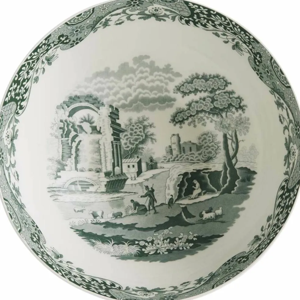 Heritage Green Italian serveringsskål 27,5 cm, grön/vit
