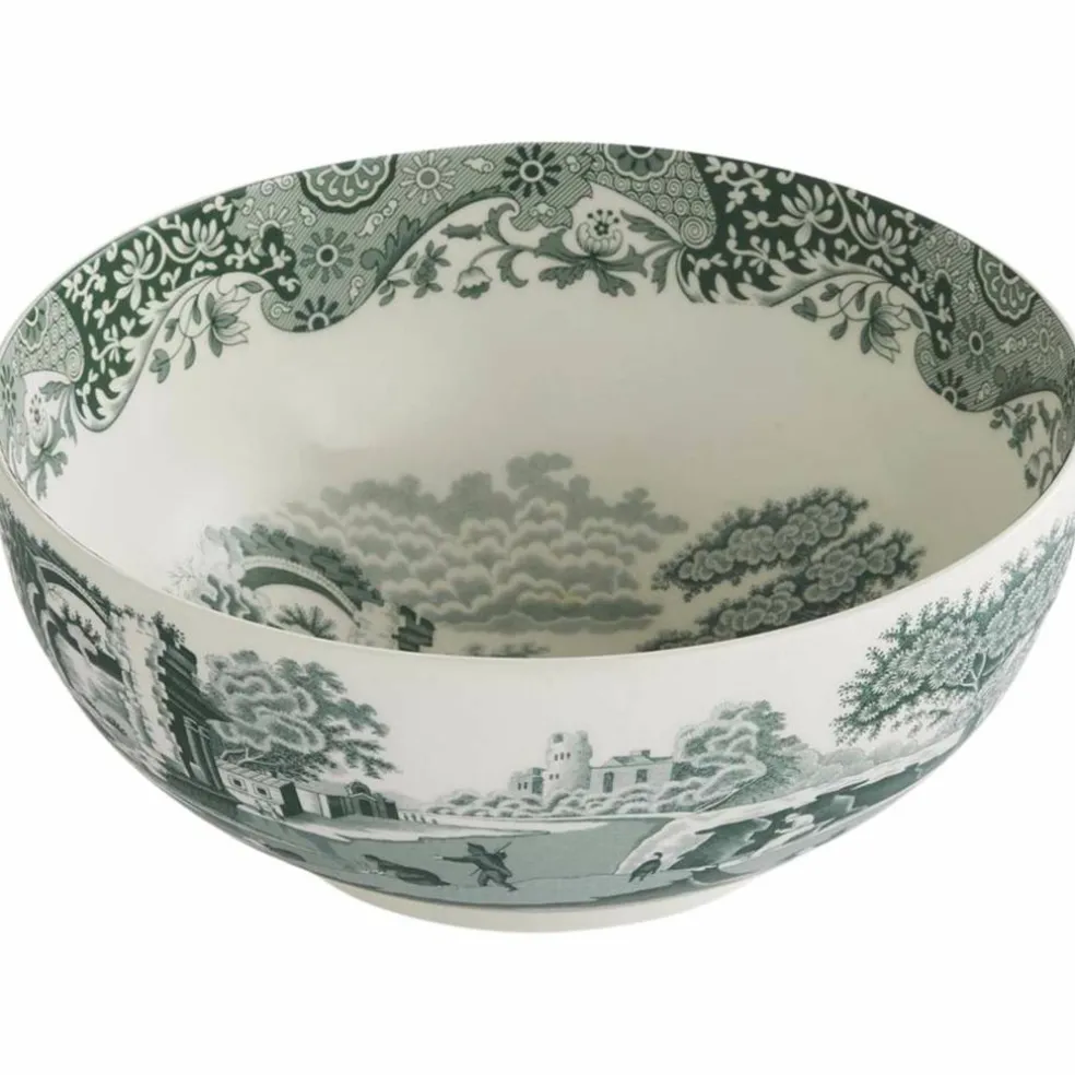 Heritage Green Italian serveringsskål 27,5 cm, grön/vit
