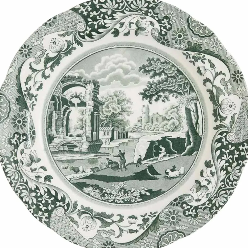 Heritage Green Italian tallrik 27 cm, grön/vit