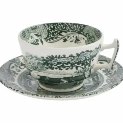 Heritage Green Italian tekopp + fat 20 cl, grön/vit