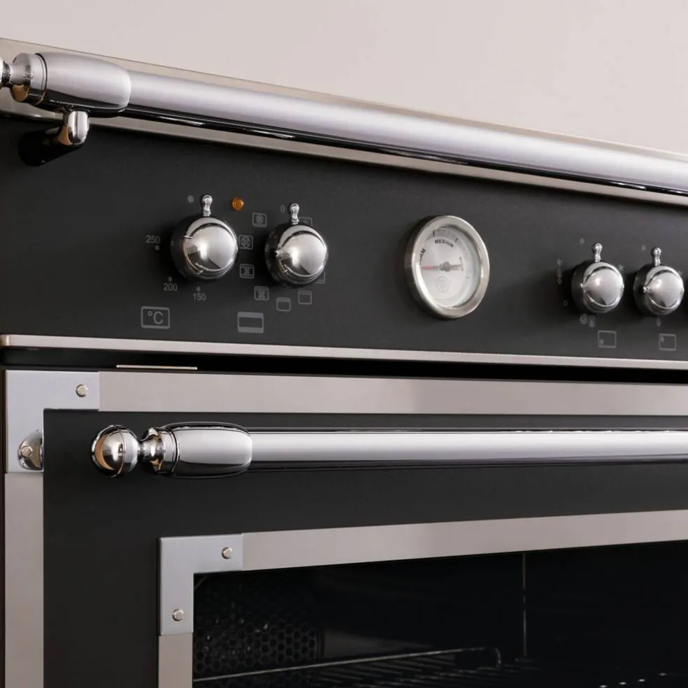 HER96L2ENET2 Heritage gasspis 90 cm med 6 brännare och 2 ugnar, matt svart