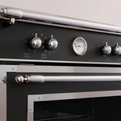 HER96L1EXT2 Heritage gasspis 90 cm med 6 brännare och 1 ugn, rostfritt stål