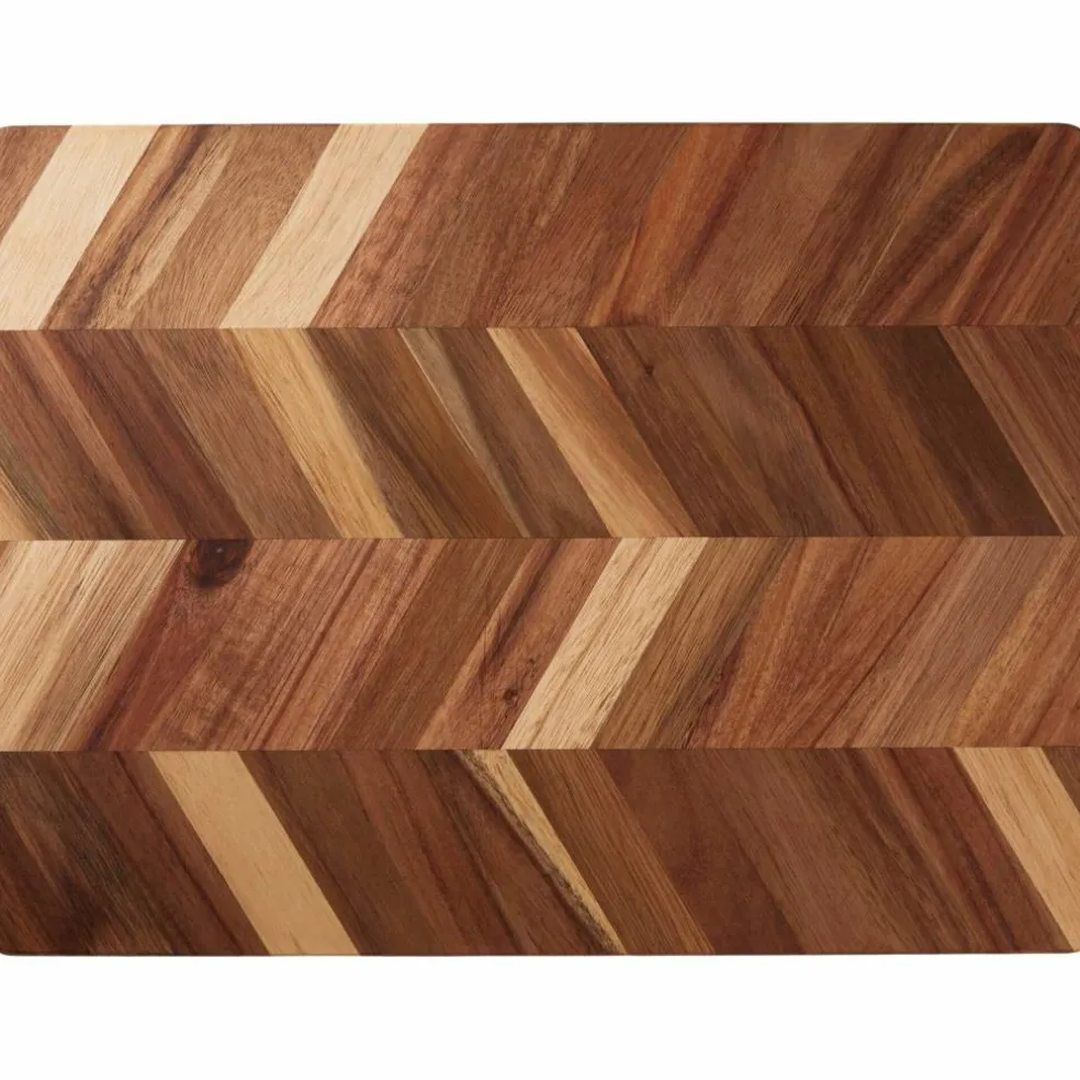 Herringbone rektangulär skärbräda, 38 x 28 x 2 cm, akaciaträ