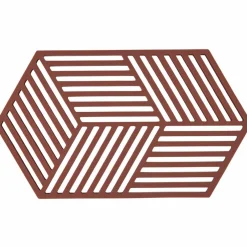 Hexagon grytunderlägg 24 cm, burgundy