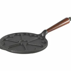 Hjärtplättpanna Gjutjärn 22 cmTrähandtag