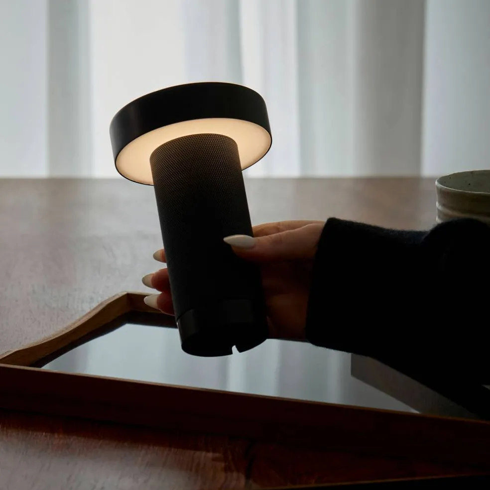Holster portabel bordslampa 16 cm, mässing