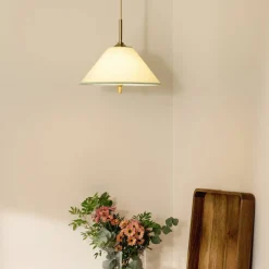 Iris pendel taklampa 25 cm, creme