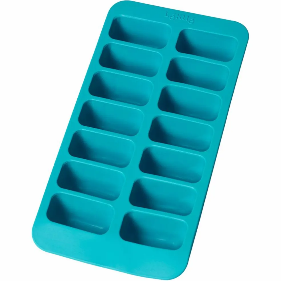 Isbitsform med lock, rektangulär, röd