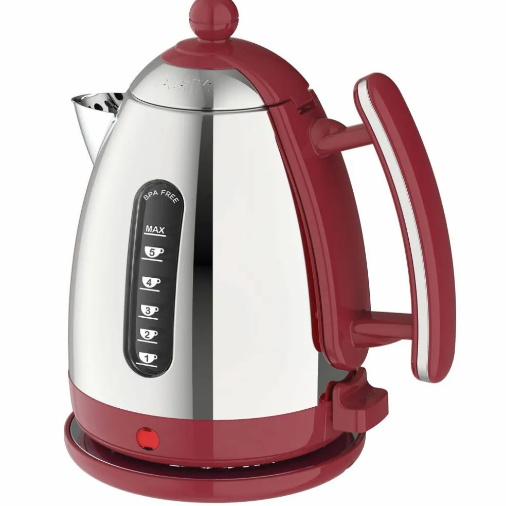 Jug vattenkokare 1,5 liter, röd/rostfritt stål