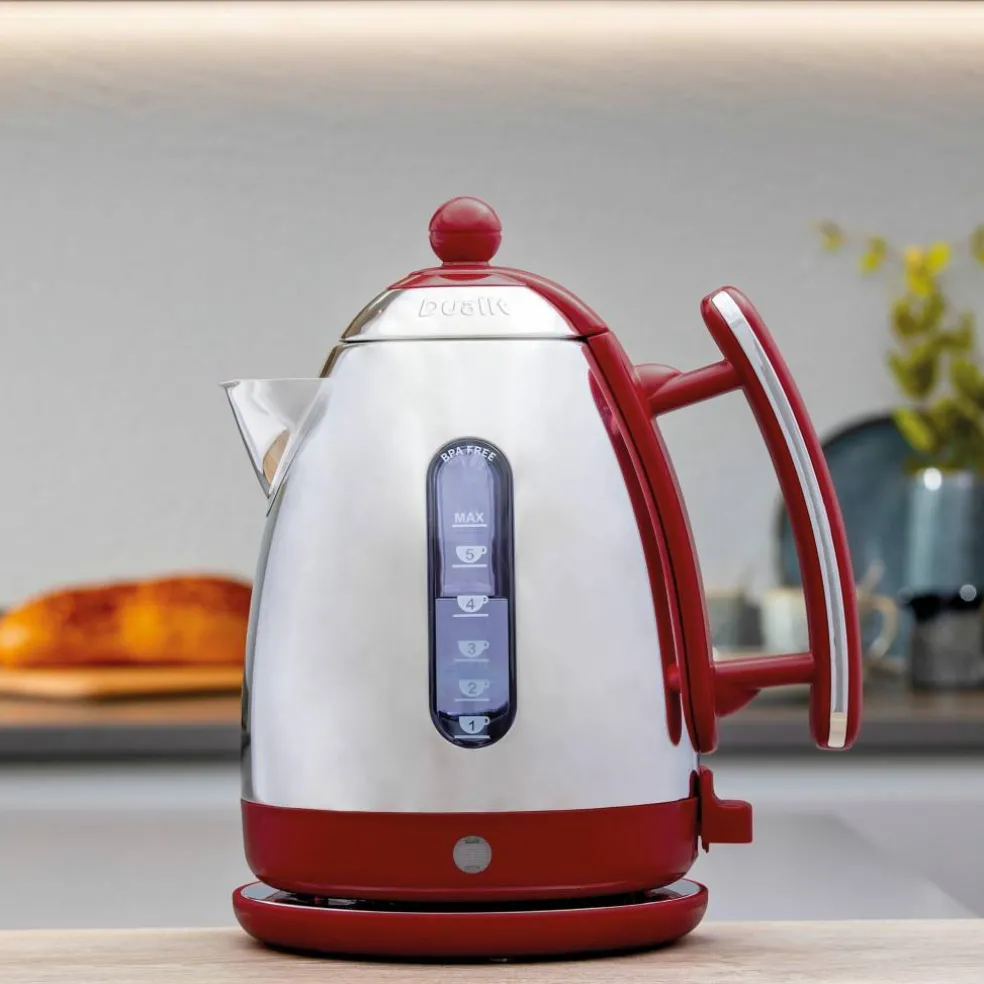 Jug vattenkokare 1,5 liter, röd/rostfritt stål