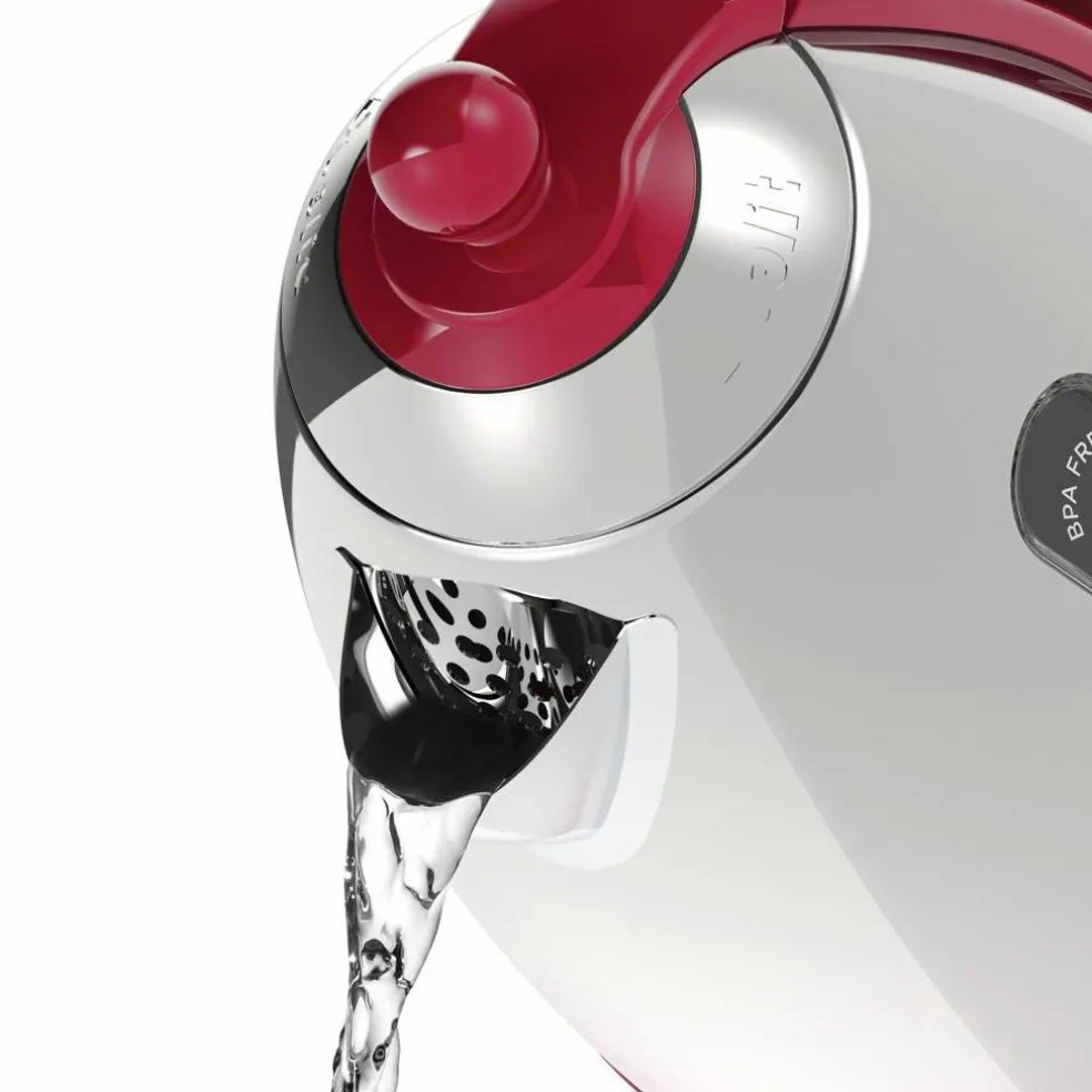 Jug vattenkokare 1,5 liter, röd/rostfritt stål