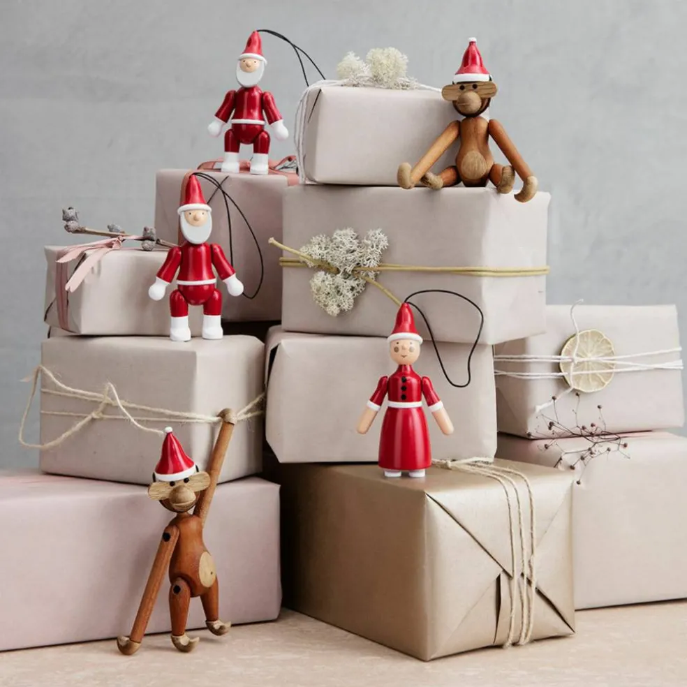 Jultomte och tomtemor, röd/vit