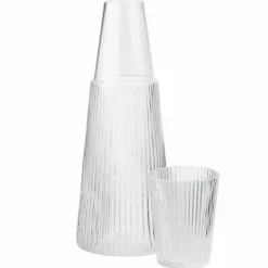 Karaff med glas, 1 liter, klar
