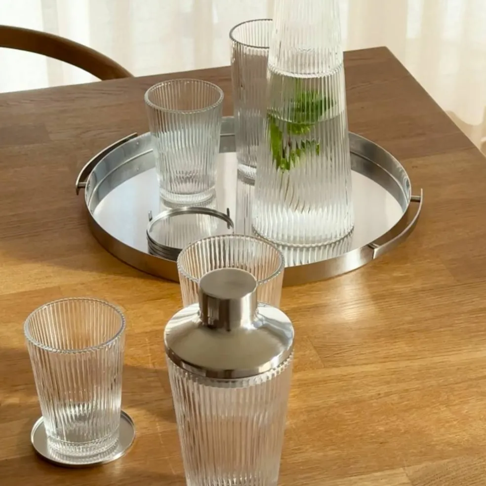 Karaff med glas, 1 liter, klar