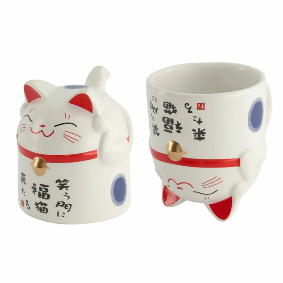 Kawaii Lucky Cat mugg 35 cl, blå
