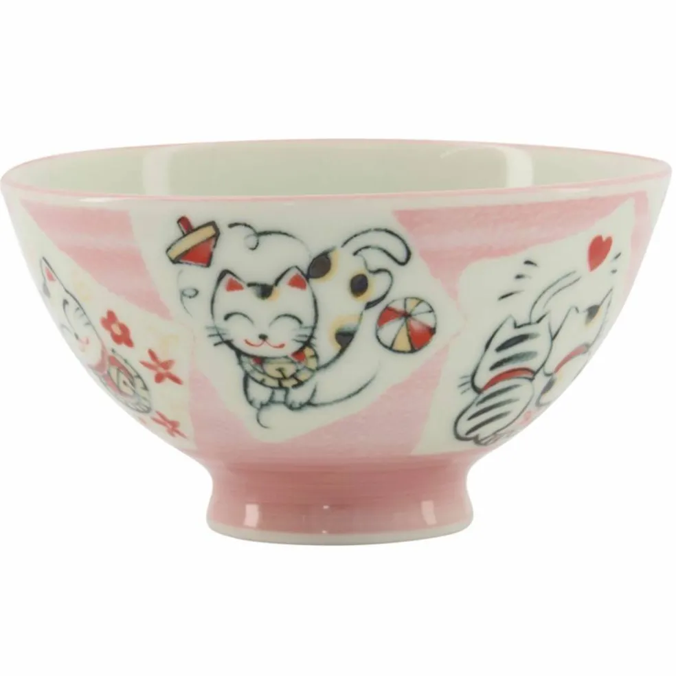 Kawaii skål 11 cm, cat pink