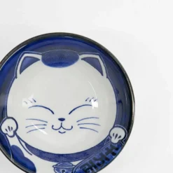 Kawaii Tayo Neko skål 0,5 liter, blå/vit (33415)