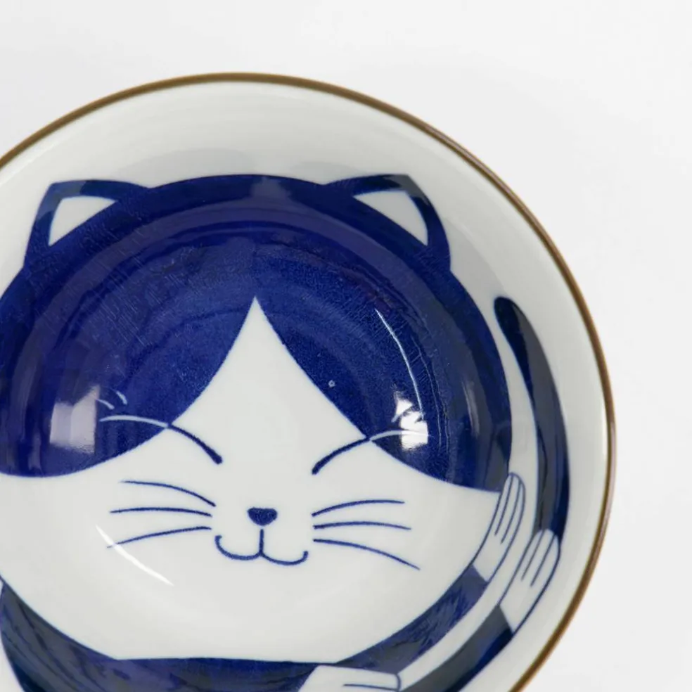 Kawaii Tayo Neko skål 0,5 liter, blå/vit (33415)