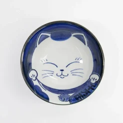 Kawaii Tayo Neko skål 0,5 liter, blå/vit (33415)