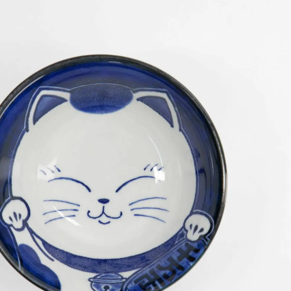 Kawaii Tayo Neko skål 0,5 liter, blå/vit (33413)