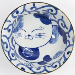 Kawaii Tayo Neko skål 0,5 liter, blå/vit (33413)