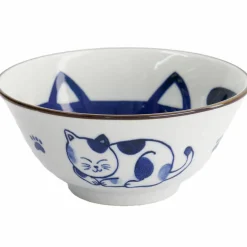 Kawaii Tayo Neko skål 0,5 liter, blå/vit (33413)