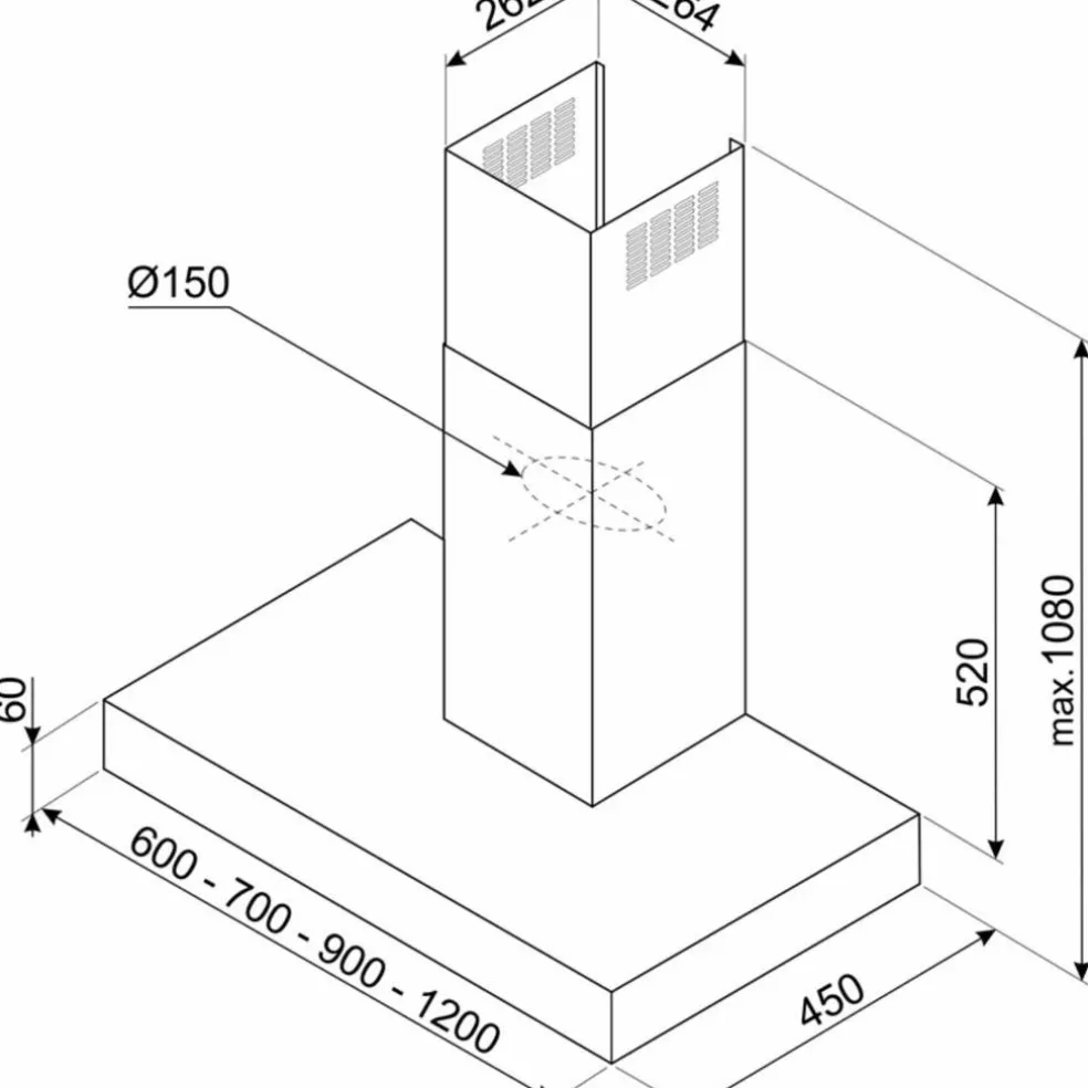 KBT900NE väggmonterad fläkt 90 cm, mattsvart