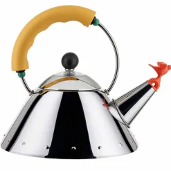 Kettle pipkittel 1 liter, rostfritt stål/gul