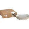 Kiln tallrik medium, 4-pack, vit/grå