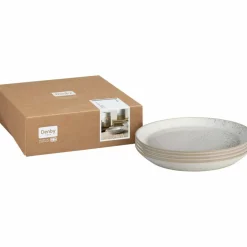 Kiln tallrik medium, 4-pack, vit/grå