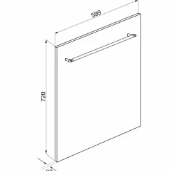 KIT82CX frontpanel till diskmaskin 60 cm, rostfritt stål