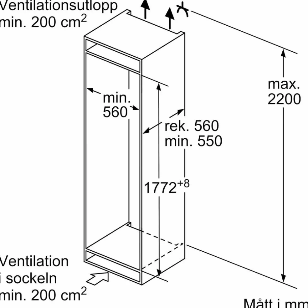 KI87VVFE1 iQ300 kyl, integrerad