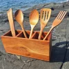 Köksredskap med hållare 5 delar, teak
