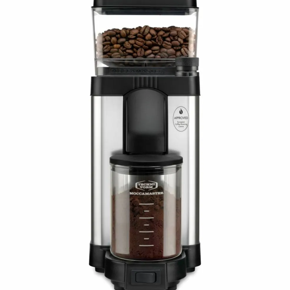 KM5 Burr kaffekvarn, polished silver