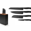 Knivblock + 4 knivar