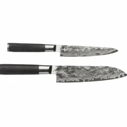 Knivset i två delar, Santoku-kniv (18cm) och Petty-kniv (15 cm)